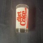 Vintage Diet Coke Glass Tumbler Red & White Ribbon Design 12 oz