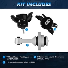 Engine Motor Trans Mount for 14-16 Kia Forte Koup 1.6L Auto A71029 A71020 A71047