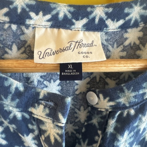 BoHo Jumpsuit XL Travel Vacay Tie Cotton Blue Free People Natural Beach Coastal - Picture 10 of 11