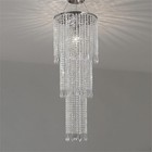 30" Tall Iridescent Hanging Beaded Chandelier 3 Tiers 10.25" Diameter for Wed...