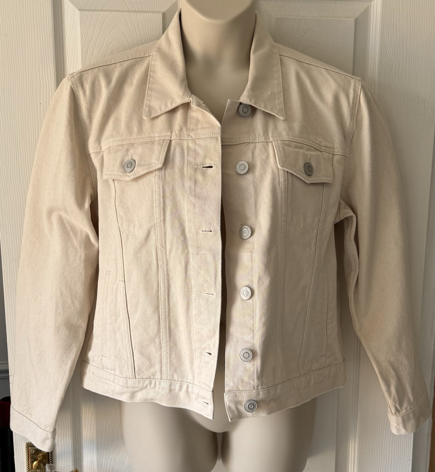 Baukjen Ecru Organic Denim Jacket Size 16 ~ BNWT