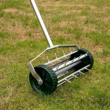 Heavy Duty Rolling Lawn Aerator Garden Yard Rotary Push Grass Maintenance