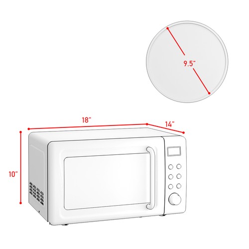0.7Cu.ft 700W Retro Countertop Microwave Oven LED Display Glass Turntable Green - Picture 2 of 6