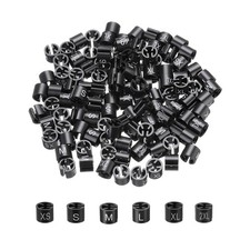 Clothes Hanger Marker XS/S/M/L/XL/2XL Black Size Tag Fit 3mm Rod, 150Pcs