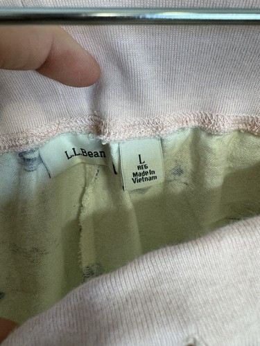 Conjunto de pijama L.L.Bean Camp ropa de salón rosa canoa cabina estampado 100 % algodón talla L - Imagen 14 de 18