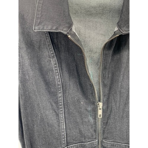 JENNIFER LOPEZ Women's Black Denim Y2K Streetwear Half-Zip Belted Jumpsuit SZ M - Picture 4 of 12