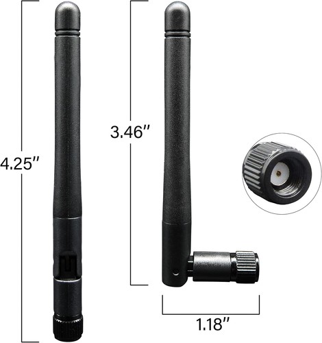 Antenna WiFi Bluetooth per PC, Doppio RP-SMA Maschio Confezione da 2, Nero - Foto 2 di 7