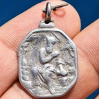 SILVER 17th CENTURY OUR LADY OF GUADALUPE RELIGIOUS MEDAL OLD ST JEROME PENDANT
