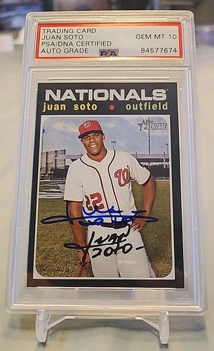 2020 Topps Heritage #403 Juan Soto Auto PSA Certified Auto Grade 10