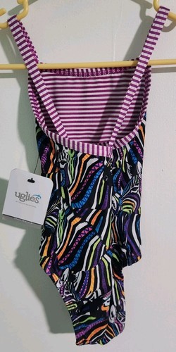 *NWT* Uglies By Dolfin Swimwear Bathing Suit Multicolor Girls Size 8 - Picture 3 of 5