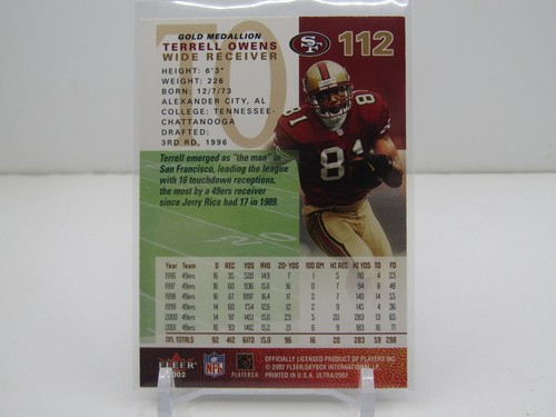 TERRELL OWENS 2002 FLEER ULTRA GOLD MEDALLION! 49ERS!! - Picture 2 of 2
