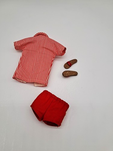 Vintage 1961 Barbie Ken Puppe mit braunen beflockten Haaren, Original Outfit und lila Koffer - Bild 9 von 12