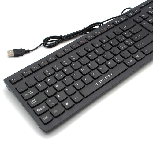 Keyboard Wired USB With Cable Desk Thin Slim Office Cheap PC - Picture 2 of 5