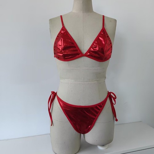 Swimwear Bikini Winter Autumn Beach Clubwear Female Home Lace Up PU Leather - Picture 11 of 20