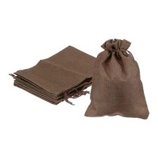 5pcs Burlap Bags with Drawstring, 5x7" Jewelry Pouches for Party Gift, Coffee