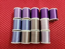 Lot of 13b Assorted Gently Used Rayon Sewing Thread Spools - Multicolor