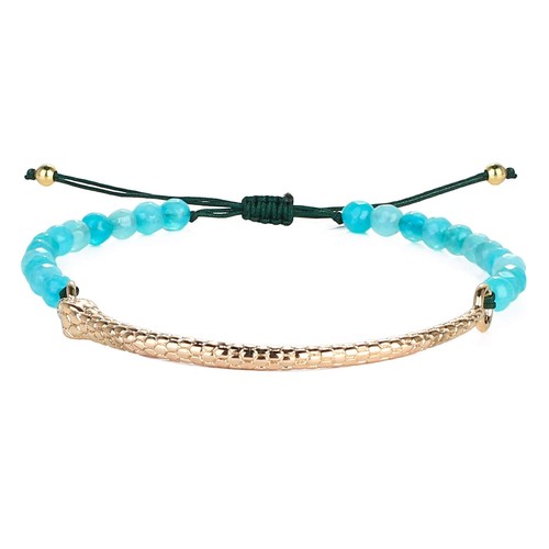 Mujeres Pulseras de Amistad Ágata Turquesa Hilo Pulseras Dorado Chic Serpiente Char - Imagen 1 de 4