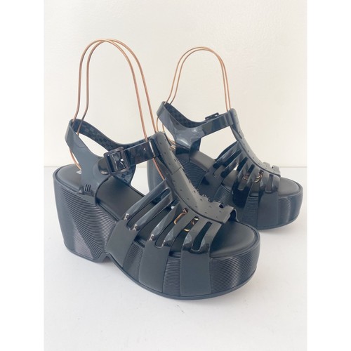 Neu Melissa Station 79 Fischer Plateau Schuhe Sandalen schwarz Größe 10 - Bild 1 von 10