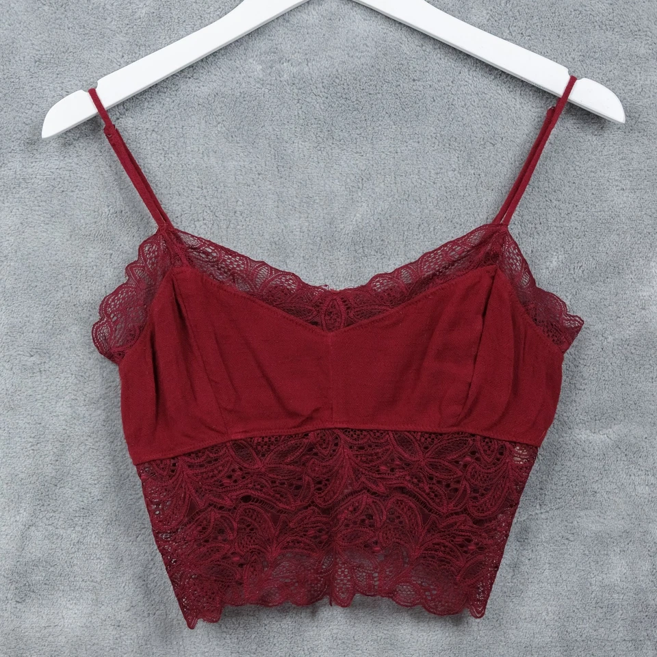 INTIMATELY FREE PEOPLE Bralette Longline de Encaje Medianoche Rojo Vino Talla M Foto 4 de 4