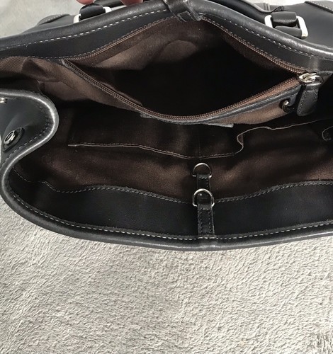 Coach schwarze Lederhandtasche Handtasche Hampton Beuteltasche oberer Griff 7586 - Bild 14 von 18