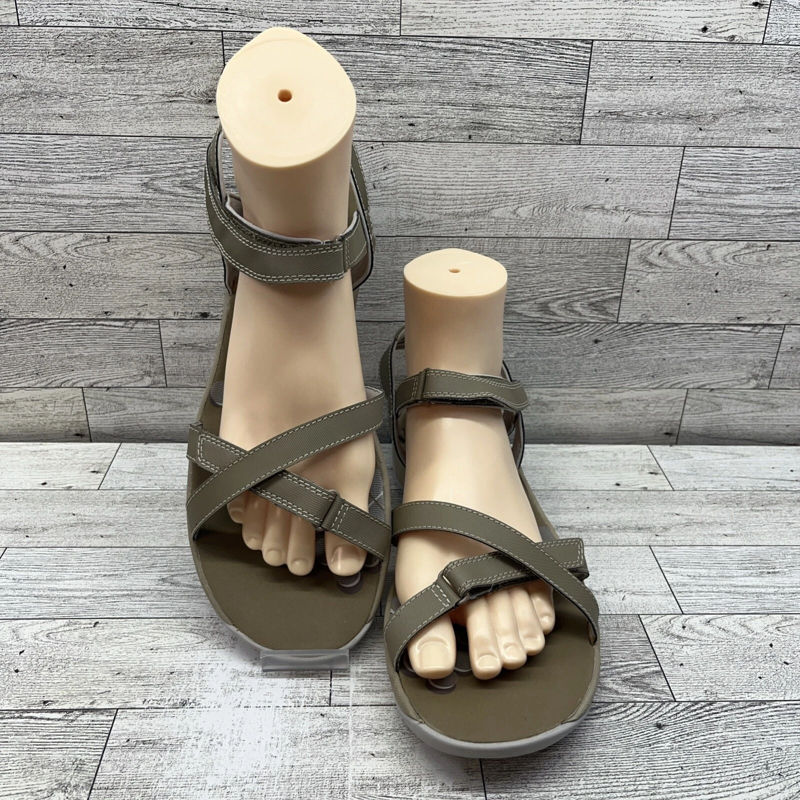 CLARKS Sandali sportivi Clark Tresca Trace donna 10 sling back punta aperta grigio pietra piatta