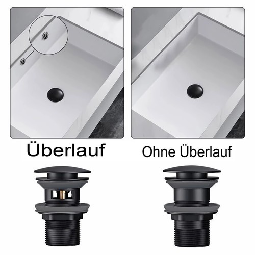 Siphon Waschbecken Edelstahl und Ablaufgarnitur POP UP mit Überlauf Messing DHL - Bild 3 von 40