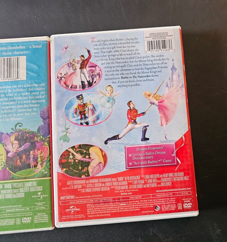 BARBIE MOVIES Lot 3 DVDs Nutcracker Thumbelina & Princess Popstar - Picture 3 of 5