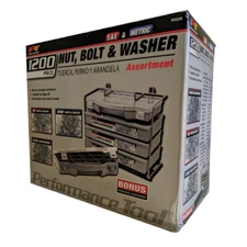 1200pc Wilmar Performance Tool Nut, Bolt & Washer Assortment Set SAE/Metric W522
