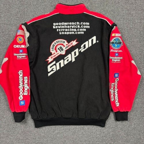 VTG Kevin Harvick Snap-on Racing Jacket Mens M Black Chase Authentic Embroidered - Picture 12 of 17