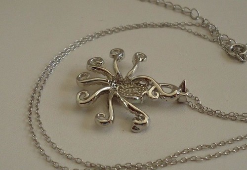 925 STERLINGSILBER OKTOPUS HALSKETTE ANHÄNGER MIT OPAL & AKZENTEN / 18 ZOLL - Bild 7 von 7