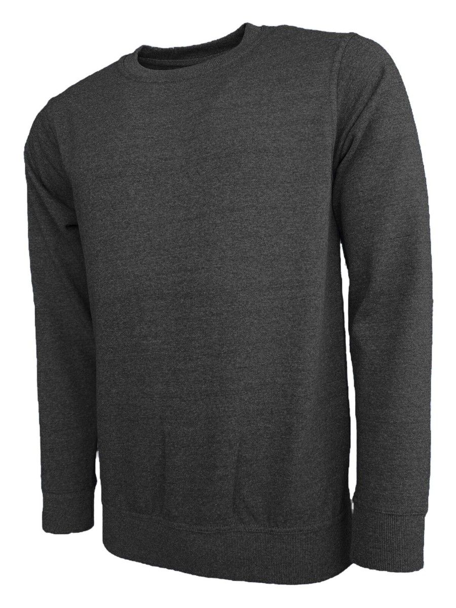Plain grey crew neck sale