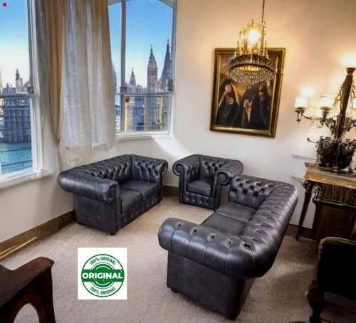  Chesterfield  3+2+1 Rinder leder D100 Top Qualität Rochester  - Bild 6 von 18