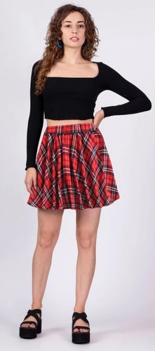 Women’s Skater Mini Skirt Flared Stretchy Plain Elastic Waist Ladies Skirt - Picture 50 of 52