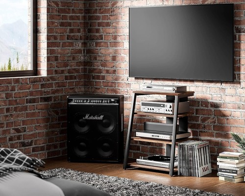 Design 4-Tier AV Media Stand Corner Shelf for Record Player Wooden Stereo Cab... - Picture 3 of 8