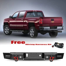 Aaiwa Fits 2015-2019 Chevy Silverado 2500/3500 Steel Rear Bumper W/ Lights 002