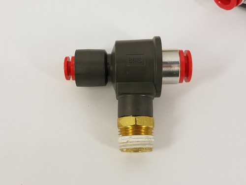 (5) SMC ASV510F Exhaust Speed Controller w/ One-touch Fittings 1/4 x 3/8, 3/8npt - Picture 11 of 11