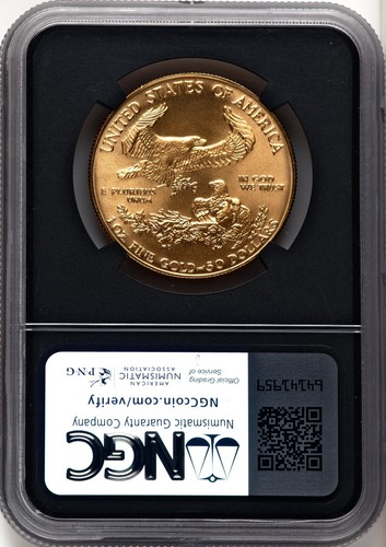 1988 $50 1 oz Gold Eagle NGC MS70 Hand Signed Miles Standish Lady Liberty 1/19 - Picture 4 of 5