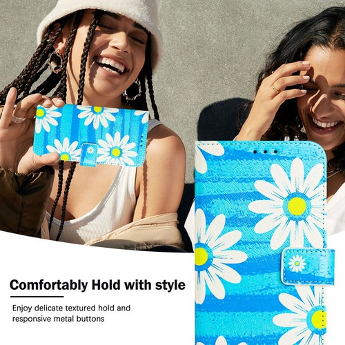 Small Chrysanthemum Flower Painting Card Pocket Cover Phones Case With Strap - Photo 9 sur 22