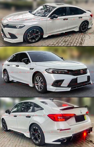 For 2022-25 Honda Civic 11th Yofer White Pearl Black 2 Tone Side Skirt Extension - Picture 7 of 7