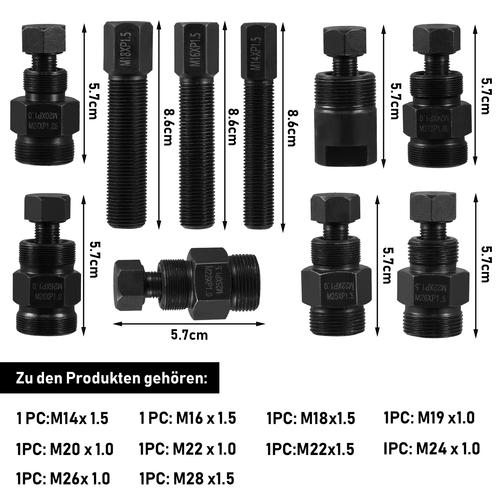 10tlg Polradabzieher Polrad Abzieher Satz Set für Roller Motorrad KFZ WERKZEUG - Bild 5 von 12
