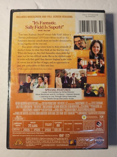 Two Weeks DVD, 2007, Sally Field, Ben Chaplin, Factory Sealed, New - Imagen 2 de 2