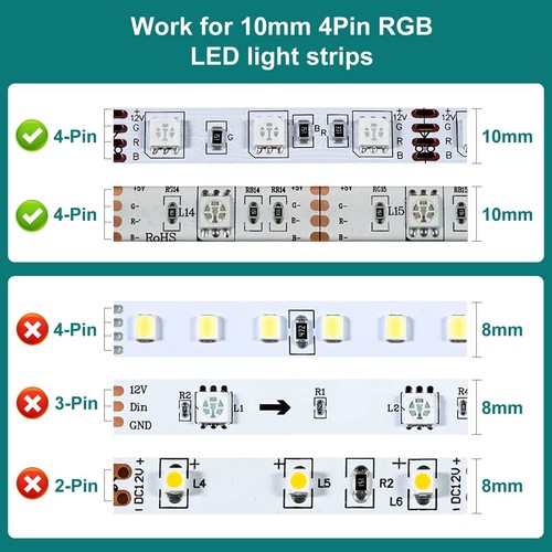 50ft RGB 4 Wire Cable 22 AWG 4Pin RGB Wire with 10PCS LED Strip Connector 22 ... - Picture 5 of 7