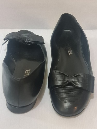 Autentici mocassini piatti Chanel Comfort in pelle nera con fiocco grande Europa taglia 40 - Foto 4 di 17