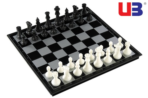 3in1 Chess Set with Folding Magnetic Chess Checkers Backgammon Draughts Gifts - Picture 5 of 11
