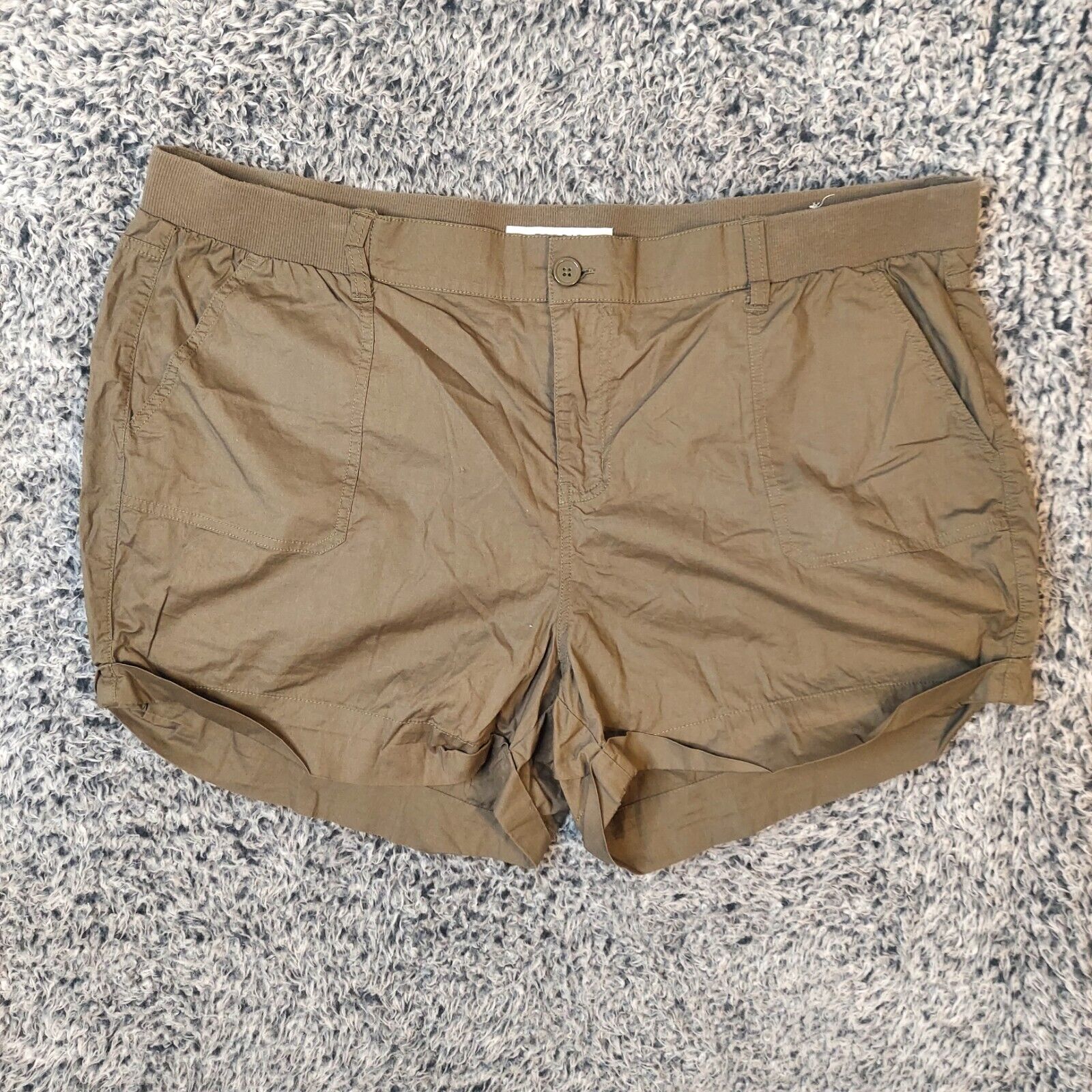 Torrid Cut off Shorts Women 20 Green Military Hig… - image 1