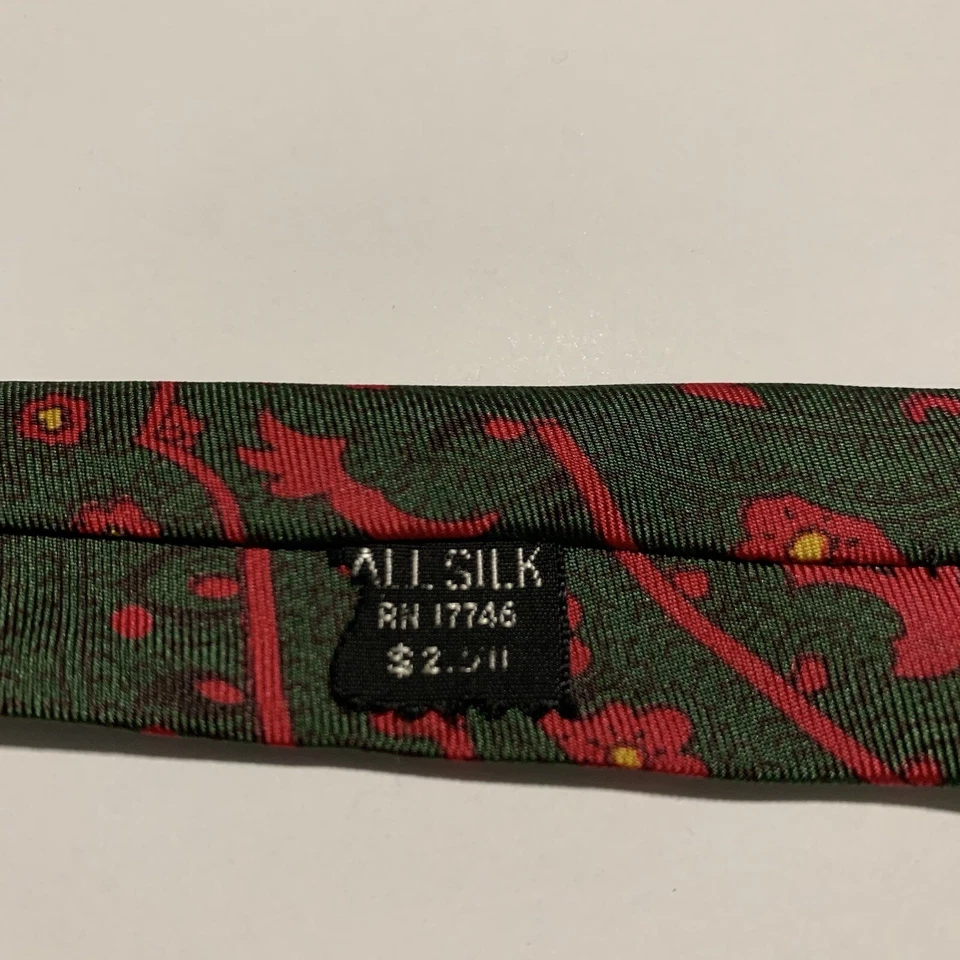 Jordan Marsh мужской винтажный узкий галстук пейсли 100% шелк классический - Изображение 4 из 4