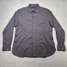 John Varvatos Shirt Men XL Purple Puppytooth Long Sleeve Button Up Office Casual