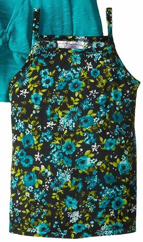 Beautees 2-Pc Shrug Sweater Wrap Tank Set Ditzy Flower Print Little Girls' 4 NEW - Picture 2 of 3