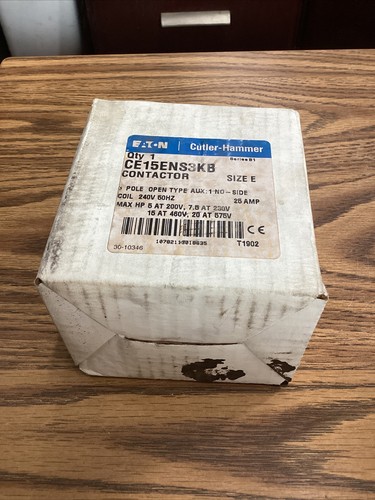 Eaton CE15ENS3KB Contactor 3 Pole 25 Amp 240V CE15ENS3 - Picture 3 of 11