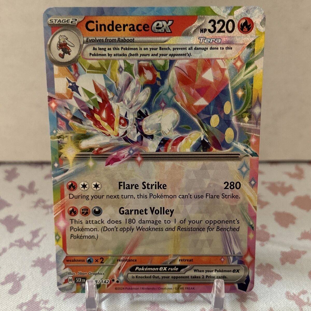 Cinderace EX 028/142 Full Art NM/M Stellar Crown Pokemon Cinderace EX 028/142 Full Art NM/M Stellar Crown Pokemon
